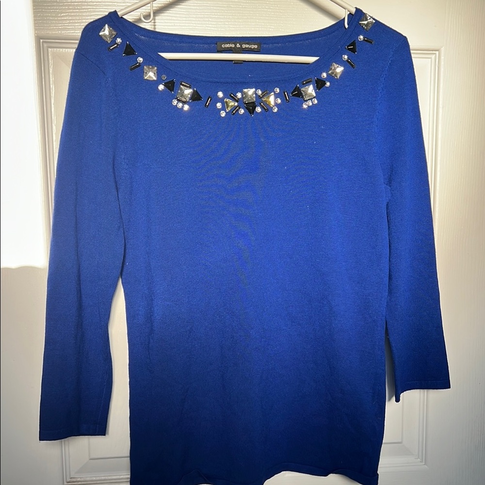 Cato Blue Embellished Sweater